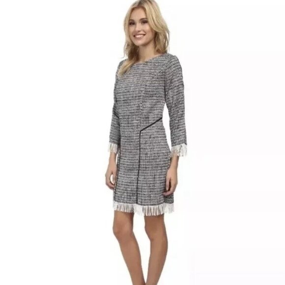 Sam Edelman Tweed Dress Size M NWT $190 Gray and White - Picture 1 of 5